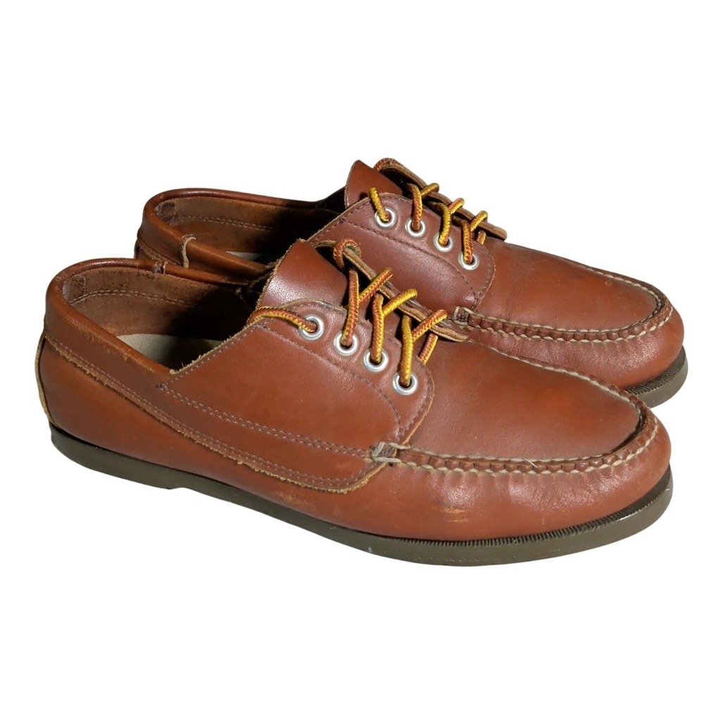 LL BEAN Driving Moc Loafers Womens Size 10M Brown Leather Preppy Dress 00669
